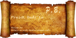 Preidt Beáta névjegykártya